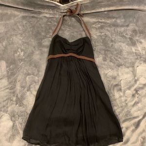 Black halo black and brown halter dress